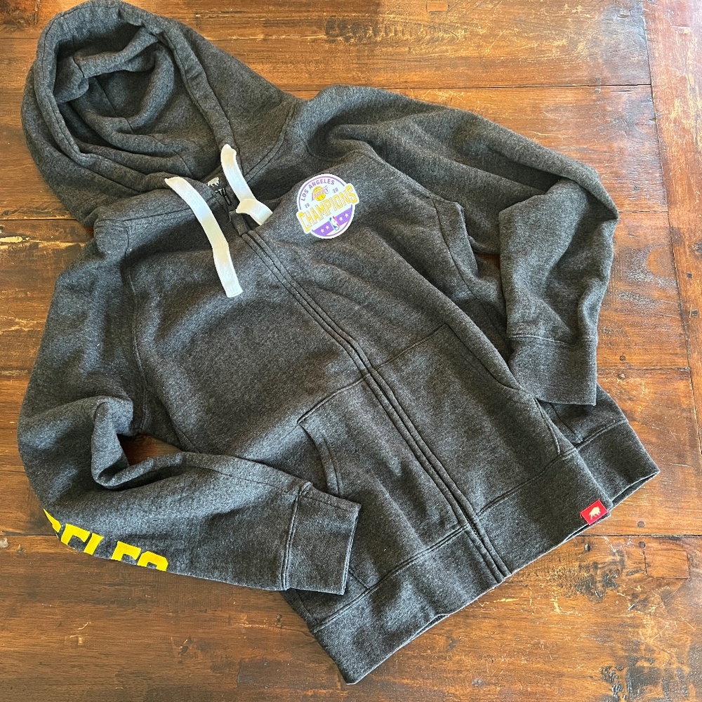 Sportiqe LA Lakers 2020 NBA Basketball Finals Champions Zip Hoodie Sweatshirt L